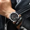 Luxury Top Brand Curren Mäns Klocka Läderrem Kronograf Sport Klockor Mens Business Armbandsur Klocka Vattentät 30 m 2019 Q0524