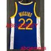 22 # WIGGINS bleu col en V 75e maillot de basket Broderie XS-5XL 6XL