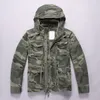 Moruance Mäns Casual Cargo Jackor med Multi Fickets Militärstativ Taktisk Ytterkläder Med Avtagbar Hood Camo Kläder X0710