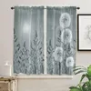 Cortina cortinas planta cortinas de dente-de-leão cinza para sala de estar quarto quarto os tratamentos de janela de crianças