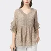 khaki chiffon bluse