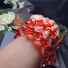 Fili di perline bellissimi perle rotonde in cristallo rosso bracciale per donne che allungano il fascino 22