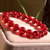 Beaded Strands Natural Orange Red Garnet Gemstone Bracelets For Women Men 9mm Stretch Crystal Round Bead Bracelet Fawn22