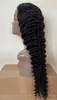 Человеческие волосы Реми Монгольские парики Глубокая волна 4x4 Крышка кружевного парика 150%