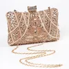 Clutch Bag Dames Avond Luxy Mooie Maan Abrikozen Parel Portemonnee Luxe Handtas Handgemaakte Bruiloft Shoulder ZD1536