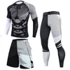 2021 Costume de sport pour hommes Compression Running Set Séchage rapide Vêtements de sport Survêtement Collants Ensembles Sweat Gym Costumes d'entraînement pour hommes Y1221