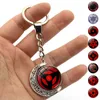 Dzieciowe klęcznikowe akcesoria 360 stopni obrotowy księżyc wisiorek Uchiha Sasuke Kakashi Anime Bierek Charms Metal Key Pierścień G15305579