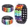 8mm Pierre de Lave Reiki 7 Chakra Perlé Brin Bracelet DIY Aromathérapie Huile Essentielle Diffuseur Bracelets pour Femmes Hommes Yoga Bouddha Énergie Bijoux