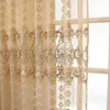 European Royal Luxury Beige Tulle gardin för sovrum fönster gardin för vardagsrum eleganta draperier europeisk heminredning 362 # 4 211203