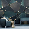 Custom 3D Photo Wallpaper Creative Golden Abstract Geometric Lines Mural Modern Study Room Living Room TV Background Home Decor