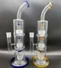 14.5 inchs Tall Gravity Glass Bong Superior Kwaliteit Hookahs Drie Lagen Dome Stereo Matrix PERC met 18mm Bowl Oil Dab Rigs