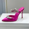 Décolleté da donna Pantofole Baotou con punta a punta 90mm Tacchi alti sottili Pantofola da donna con strass Bling Scarpe con tacco alto da festa per sandali firmati stile estate e primavera