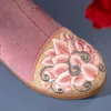 Peking Cloth Shoes Kvinna Bomull Stövlar Högkvalitativ Vinter Retro Broderi Non-Slip Chinese Wind Flat Ankel