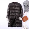 Женщины ультра легкая утка вниз длинная куртка весенняя зима мягкая теплый пальто женский пальто портативные Parkas 210423