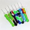 5pcs Smoke Silicone NC with 14mm Titanium Tip & Quartz Tips Keck Clip Silicon Smoking Pipe glass pipes Dab Oil Rigs