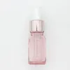 Cherry Pink Glass Essential Oil Butelka na perfumy Płynny odczynnik Pipeta Butelki z zakraplaczem z różowego złota Czapka 10-50ml