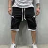 Mens shorts algodão solto calças fitness bodybuilding corredores verão calças sportswear respirável casual