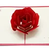 Novo 3D Rosa cartões Cartão de saudações de dia dos namorados Creative Handmade Days Days para as mulheres EWA6249