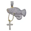 Collier pendentif main de prière glacée pour hommes/femmes, couleur or argent, chaîne de bijoux à breloques Hip Hop, cadeaux 2106215980676
