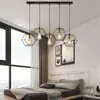 Lampy wiszące Nowoczesne żyrandol LED wiszące E27 Lampa geometryczna metalowa rama nadaje się do kreatywnego światła nad sypialnią stołową