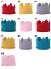 Baby Knit Crown Tiara Kids Infant Crochet Fascia per capelli Cappello Festa di compleanno Fotografia Puntelli Beanie Bonnet Winter Keep Warm M3634