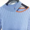 508 2021 Primavera Estate marca stesso stile maglione manica lunga girocollo moda donna vestiti di alta qualità donna pullover blu Liye