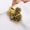 Pins, Brooches Goth Vintage Punk Halloween Party Skull Skeleton Rose Flower Brooch Pin Gifts XX9D