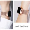 Milanese Loop Watch Bands Cintas de metal para Apple Watch Series 7 SE 6 5 4 3 Cinta de Aço Inoxidável Fivela Ajustável Magnética Com Adaptador Fit Iwatch 41mm 45mm 40mm 44mm