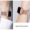 Milanese Loop horlogebandjes Metalen bandjes voor Apple Watch Series 7 SE 6 5 4 3 Roestvrijstalen riem Magnetische verstelbare gesp met adapter Fit Iwatch 41mm 45mm 40mm 44mm