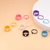 Fashion Colorful Metal Spray Paint Heart Open Ring Set For Women Candy Color Hand Painted Knuckles Ring Jewelry