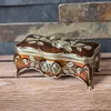 2022 Vintage emaljerad rektangul￤r samlarobjekt smycken Trinka Box For Women Rose Flower Storage Boxes Organizer Keepsake Gift Case