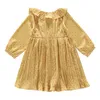 Meisjesjurk Kinderkleding Leuke Long-mouwen Lotus Blad Polka Dot Princess Party Peuter Girl 210515