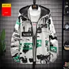 Uomini Stampa Giacche per adolescenti Moda Hip Hop Zipper Pullover Giacca a vento Cappotti Designer Maschile Autunno Allentato Sottile Capispalla Streetwear con cappuccio