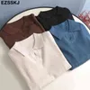 Polo Callor Pulls pour femmes Mince Automne Winte Laine Swearter Slim Femelle Femmes Chic Femelle Lâche Pull Pull 211217