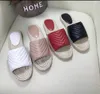 Damen-Espadrille-Sandalen aus Leder, Luxus-Designer-Sandalen, hochwertige Plateau-Hausschuhe aus echtem Leder, Outdoor-Strand-Sandalen mit Box