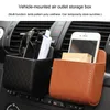 Organizer per auto 1 pz Borsa portaoggetti Presa d'aria Accessori per scatola porta telefono multifunzionale in pelle