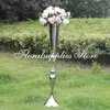 Décoration de fête 90 cm de haut support de fleurs en métal Vases de mariage pièce maîtresse de table événement route plomb Silver216U