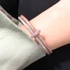 Ice Up Kristall Tennis Armband für Frauen Bling 18k vergoldet Armreif Armreifen Frau Mode Hochzeit Accessoires Geschenk mit Schmuckbeuteln Großhandel