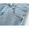 Wysokiej talii przyciski Denim Spodenki Spodnie dla Kobiet Streetwear Koreański Lace Up Blue Jeans Lato Sexy Bar Egligir Odzież 210515