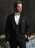 Fatos masculinos clássico cinza escuro homens jaqueta blazer 3 peças terno notch lapela noivo smoking excelente casamento smoking (jaqueta + calça + gravata + colete) 2