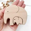 Dia das Mães Presente Elefante Mãe e Criança Ornamento De Madeira Room Home Desktop Decor Acessórios Party Decor Presentes Decoracin 210727