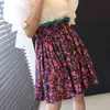 Mulheres Conjuntos Verão Coreano Chique Senhoras Doce Lace Bowknot Sof Slow Slove Sweater Plissado Cintura Alta Flor Flor A-Line Skirt 210514