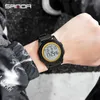 Sanda мода мужские спортивные часы на открытом воздухе Светодиодный дисплей цифровые часы человека ударопрочный 30M водонепроницаемый наручные часы Orologio da uomo g1022