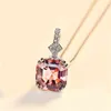 CZCITY 925 Sterling Sier Morgan Stone Necklace Luxury White Gold Plated Topaz Pendant Necklace