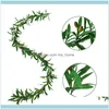 Decorative Festive Party Supplies Gardendecorative Flowers & Wreaths 1.85M Home Decor Hanging Olive Leaf With Fruit Garland Artificial Vine