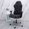 Office Computer Gaming Chair Covers Stretch Spandex Armchair Gamer Seat Cover Printed Household Racing Desk Rotating Slipcovers 211116