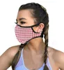 Máscaras de rosto de impressão xadrez PM2.5 filtro com pasta unisex adulto Boca respirável cobertura ao ar livre à prova de ventos à prova de poeira máscaras de ciclismo DAS297
