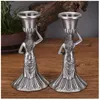 Retro Egípcio Cabeça Única Cabeça Decoração Decoração Nordic Sala de Vida à Vela Janta Estátua de Isis Patron Saint Candlesticks