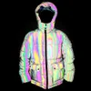 Кленовый лист зимнее пальто мужчины густые теплые отражающие куртки мужские хип-хоп Harajuku стиль Parkas свободно красочная уличная одежда негабаритна 210524