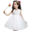 Hot White Big Bow Girls Klänningar för Tulle Lace Spädbarn Toddler Pagant Flower Girl Dress för bröllop och födelsedag Specialerbjudanden 738 V2
